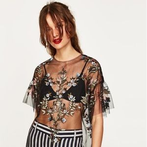 Zara Sheer Tulle Top